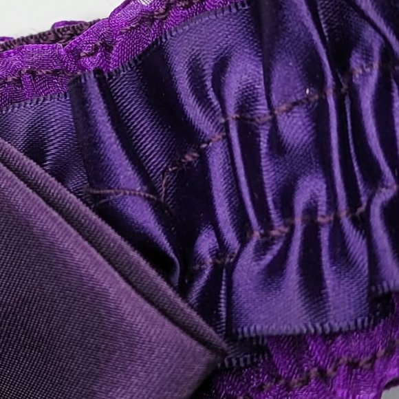 Purple Fabric Rosette Stretchy Frilly Women's Belt - Picture 3 of 14